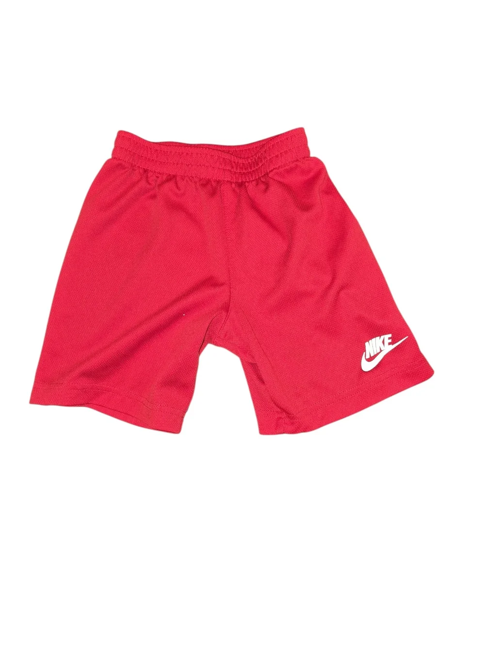 Nike Kids Bright Red Athletic Shorts with White Swoosh